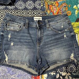 Studio Blue Mid-Rise Shorts